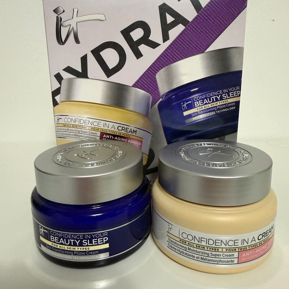 It Cosmetics 24/7 Hydration AM/PM Moisturizer Set New in Box. Full Size